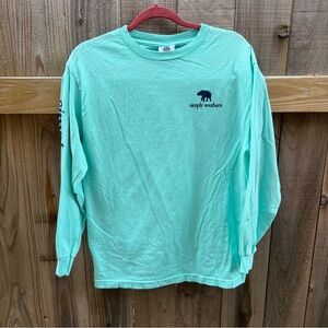 Simply Southern Long Sleeve Tee - Mint/Aqua